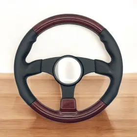 X067 Gussi Italia Marine Steering Wheel Metal Spokes Soft Touch Rim Simulated Wood
