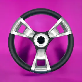 X068 Gussi Italia Model 13 Boat Steering Wheel Silver Spokes