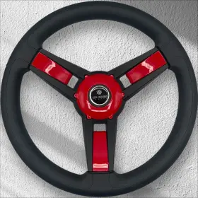X071 Gussi Italia Giazza Black Boat Steering Keyed Hub Soft Touch Rim Abs Spokes