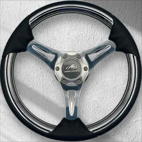 X072 Gussi Italia Monterey Steering Wheel With Spinner Center Cap And Splined Hub