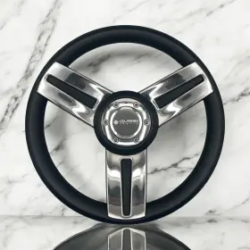 X094 Gussi Italia Marine Steering Wheel Stainless Steel Spokes Soft Touch Rim
