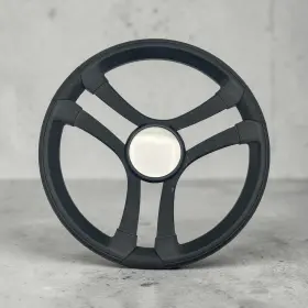 X1000 Gussi Italia Malera Marine Steering Wheel Black Brushed Spokes Keyed Hub