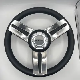 X1004-supra Gussi Italia Marine Steering Wheel Stainless Steel Spokes Soft Touch Rim Supra