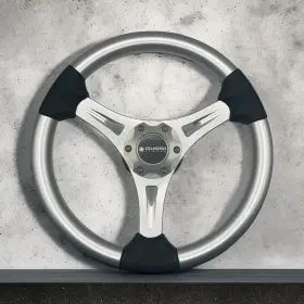 Gussi Italia X206 Boat Steering Wheel Keyed Hub Silver Rim