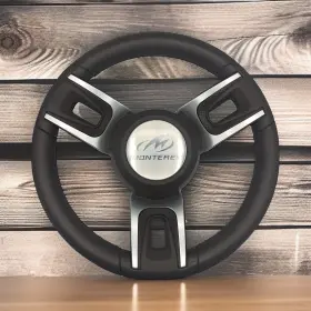 X210 Gussi Italia Brown Model 702 Steering Wheel With Keyed Hub Monterey Boats Logo