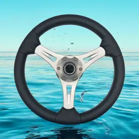 X311 Gussi Italia Marine Steering Wheel Silver Brushed Spokes Keyed Hub