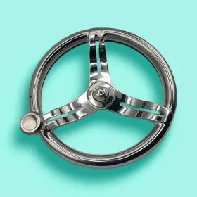 X401 Gussi Italia Salt Water Boat Steering Wheel Polished Stainless Steel - Keyed Hub