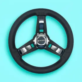 X403 Gussi Italia Giazza Marine Steering Wheel Keyed Hub Soft Touch Rim - Chrome Inserts