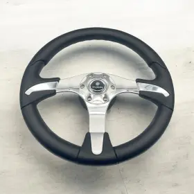 X611 Gussi Italia Boat Steering Wheel Stainless Spokes Simulated Leather Rim