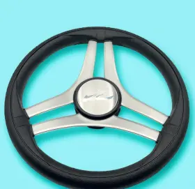 X614 Gussi Italia Molinara Marine Steering Wheel Silver Brushed Spokes Splined Hub Searay Boats X614 Gussi Italia Molinara Marine Steering Wheel Silver Brushed Spokes Splined Hub Searay Boats