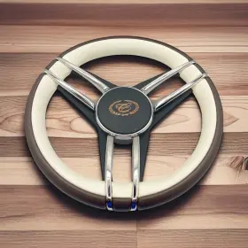 X634-cobalt Gussi Italia Caneva Boat Steering Wheel Stainless Steel Spokes Leather Rim Cobal Boats Logo