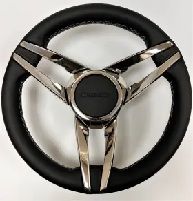 W401-cnva-wh Gussi New Italia Boat Steering Wheel Polished Stainless Steel Spokes Keyed Hub