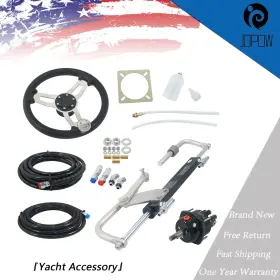 Jp31437w Jopow 90hp Marine Outboard Hydraulic Steering System Kit For Boats 2 X 20ft Hoses New