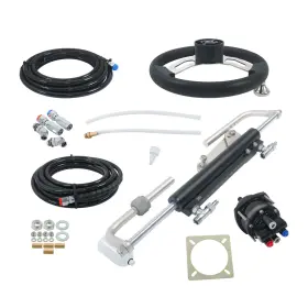 Lablt Qs663952qr Hydraulic Outboard Steering Kit 90hp Bi-directional Locking Cylinders