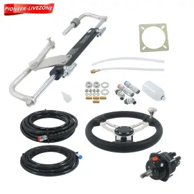 Pn4274191 Labwork-parts Hydraulic Outboard Steering Kit 20ft Hose 90hp Bi-directional Locking Cylinders
