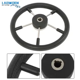 Labworkauto La2286897cm 5 Spoke Marine Destroyer Steering Wheel 13-7/8 Inch Boat Stainless Steel