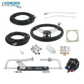 Labworkauto La2365329cm 90hp Hydraulic Outboard Steering Kit 2x 20ft Hoses Marine Boat System