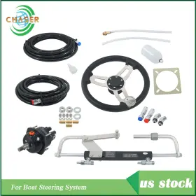 Cer29940c Labworkmoto Outboard 90hp Hydraulic Steering Wheel System Kit Marine Cylinder Helm Hose Boat