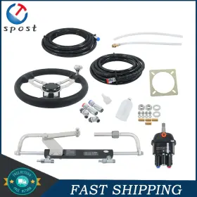 Sst28443t Labworkmoto Hydraulic Outboard Steering System Kit 90hp Boat Marine Cylinder Helm Hose