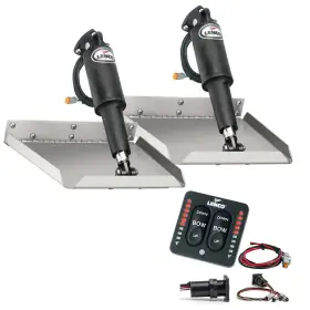Tt9x9ei Lenco Marine 9 Inch X9 Edgemount Trim Tab Kit With Led Indicator Switch 12v