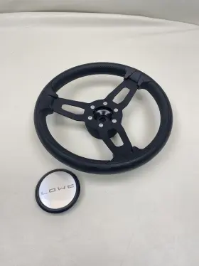Lowe 20306426 Model 15 Aluminum Black 13 3/4 Inch Steering Wheel Marine Boat
