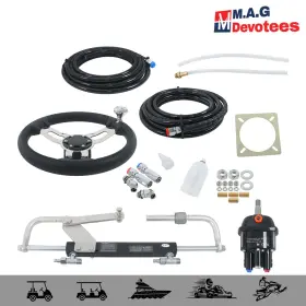Mag49401es M.a.g-devotees New Boat Hydraulic Steering System Kit Marine 90hp Outboard 20ft Hoses