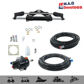 Mag49434es M.a.g-devotees 350hp Hydraulic Outboard Steering Kit 2x26ft Hoses Marine Boat System