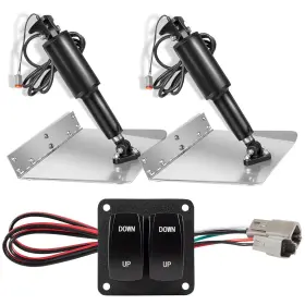 Meu2011001 M-tools 15101-104 9 Inch X 12 Standard Trim Tab Kit With Double Rocker Switch For Boat 16 -25