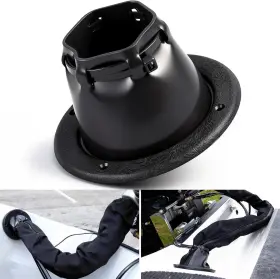 Meu2211001 M-tools Marine Cable Boot Black For Boat Rigging Transom Steering Wires Dia 4 2/5 Inch