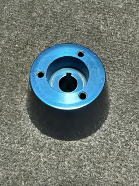 F27-56b Marine 3/4 Inch Keyway Boat Steering Wheel Hub Adapter Anodized Blue 3 Hole