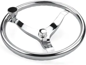 Bs7319-fba Marinebaby Stainless Steel Boat Steering Wheel 3 Spoke 13-1/2 Inch Dia With 5/8 -18 Nut And T