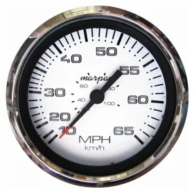 Marpac 787766719826 7-1982 Speedometer 65mph Stainless Bezel Domed Gauges Boat 3- 3-8 Marine