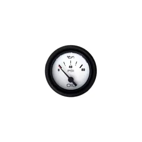 Marpac 787766720662 7-2066 Oil Press 0-80psi White Face Engine Gauge Black Bezel Domed Boat