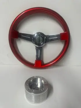 Matrix Tpx-135-rd1 Marine Boat Steering Wheel Red With Keyway Tapered 3/4 Inch Adaptor