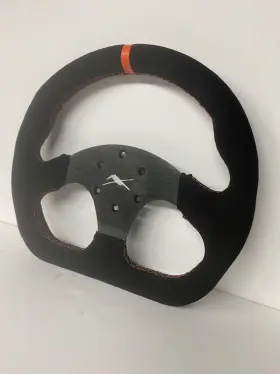 Matrix Tpx-204-nho D Shape Boat Marine Suede Steering Wheel With Orange Stripe And Hub