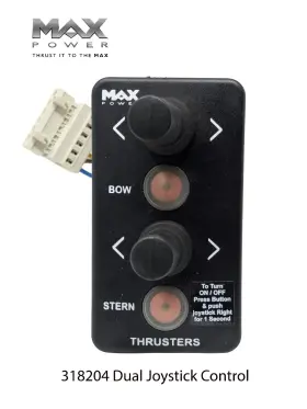 318204 Max Power Bow/stern Thruster Dual Joystick Control - Black 318204 Max Power Bow/stern Thruster Dual Joystick Control - Black