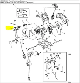 877741a24 Mercury 877741a23 Oem Black Handle Assy - Single Engine With Trim Part#