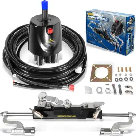 Mo-auto Moqp2328 300hp Hydraulic Outboard Steering Kit Marine Boat System With Helm Pump