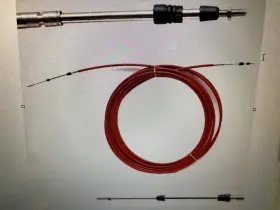 032377-003-384 Morse Type 3300/33c Control Shift/throttle Cable Red Jacket- 17ft