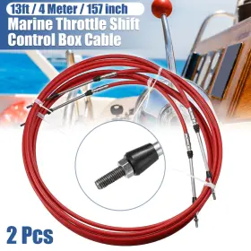 Motoforti 743151276695 2pcs 13ft 157 Inch Marine Type Shift Remote Control Box Cable For Yamaha Red Motoforti 743151276695 2pcs 13ft 157 Inch Marine Type Shift Remote Control Box Cable For Yamaha Red