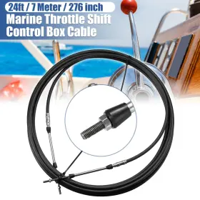 Motoforti 743151276848 1pcs 24ft 276inch Marine Type Shift Remote Control Box Cable For Yamaha Black Motoforti 743151276848 1pcs 24ft 276inch Marine Type Shift Remote Control Box Cable For Yamaha Black