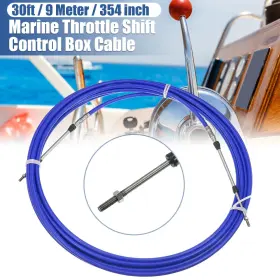 Motoforti 745065467121 1pcs 30ft 354 Inch Marine Type Shift Remote Control Box Cable For Yamaha Blue