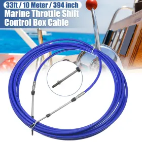 Motoforti 745065467145 1pcs 33ft 394 Inch Marine Type Shift Remote Control Box Cable For Yamaha Blue