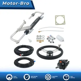 Mb62874 Motor-bro 90hp Marine Outboard Hydraulic Steering System Kit For Boats 20ft Hoses New