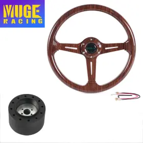 Qr045 Muge Stw058-ma-hole 14 Inch Abs Wood Grain Marine Boat Steering Wheel 3/4 Axle Hub Adapter Keyway