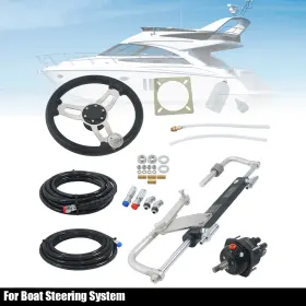 Stb37425a Munirater New 90hp Hydraulic Outboard Steering Kit 20ft Hoses Marine Boat System
