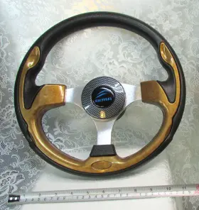 161-a11 Nautflex New Aluminum 3 Spoke Marine Boat 12 Inch Steering Wheel With 3/4 Shaft