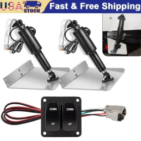 15101-104 No-auto Noqp2011 9 Inch X 12 Standard Trim Tab Kit W Rocker Switch For Boat Length 16 -25