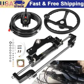No-auto Noqp2305 Complete 200hp Marine Hydraulic Steering Kit With Wheel Foryamaha Honda Mercury