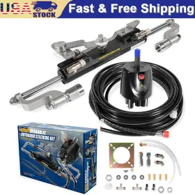 No-auto Noqp2328 300hp Marine Hydraulic Steering Kit With 26ft Hoses And Helm Pump Foryamaha Mercury
